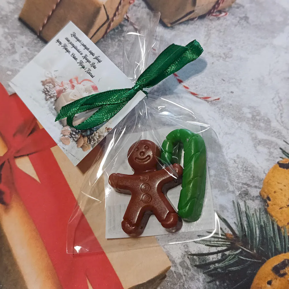 Mini mydełko świąteczne pierniczek i laska cukrowa