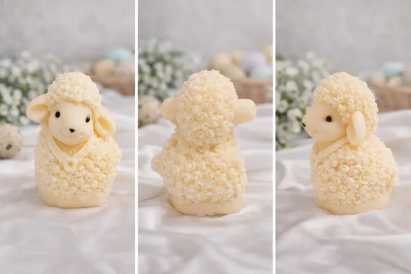 baranek wielkanocny z mydła w eleganckim opakowaniu prezentowym