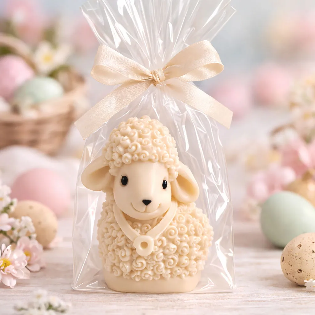 pastelowe mydełko wielkanocne baranek ręcznie robione