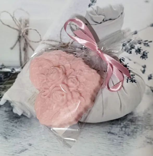 Mydlane serce naturalne mydło glicerynowe na prezent podziękowania