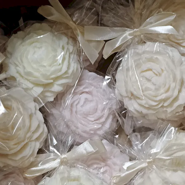 Mini mydełka duży kwiat piwonii na podziękowania