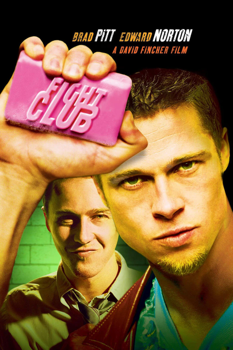Plakat z Filmu Fight Club z różowym mydłem