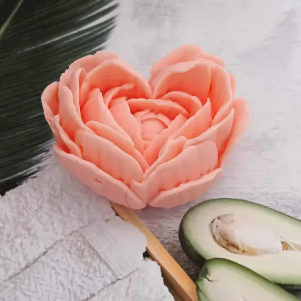 Mini mydełka kwiat piwonii w sercu na podziękowania