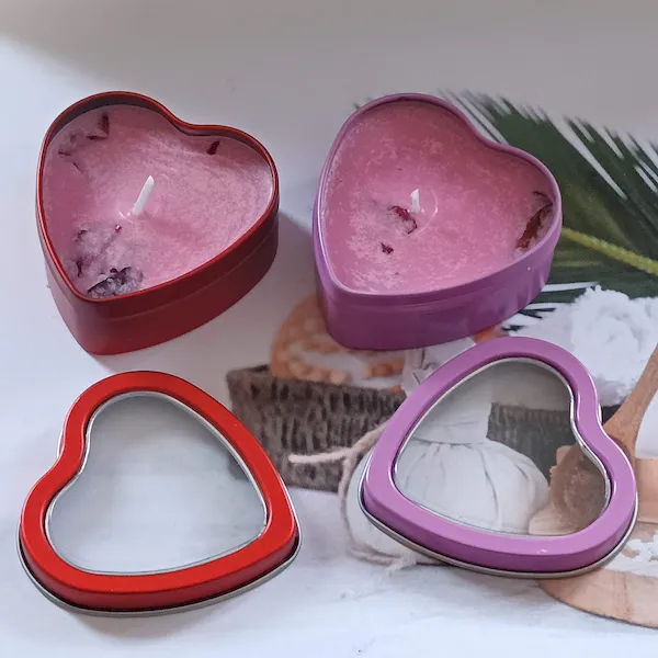 świeca różana sojowa eco w puszce w kształcie serca