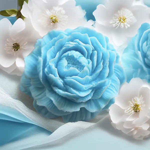 Mini mydełka duży kwiat piwonii na podziękowania