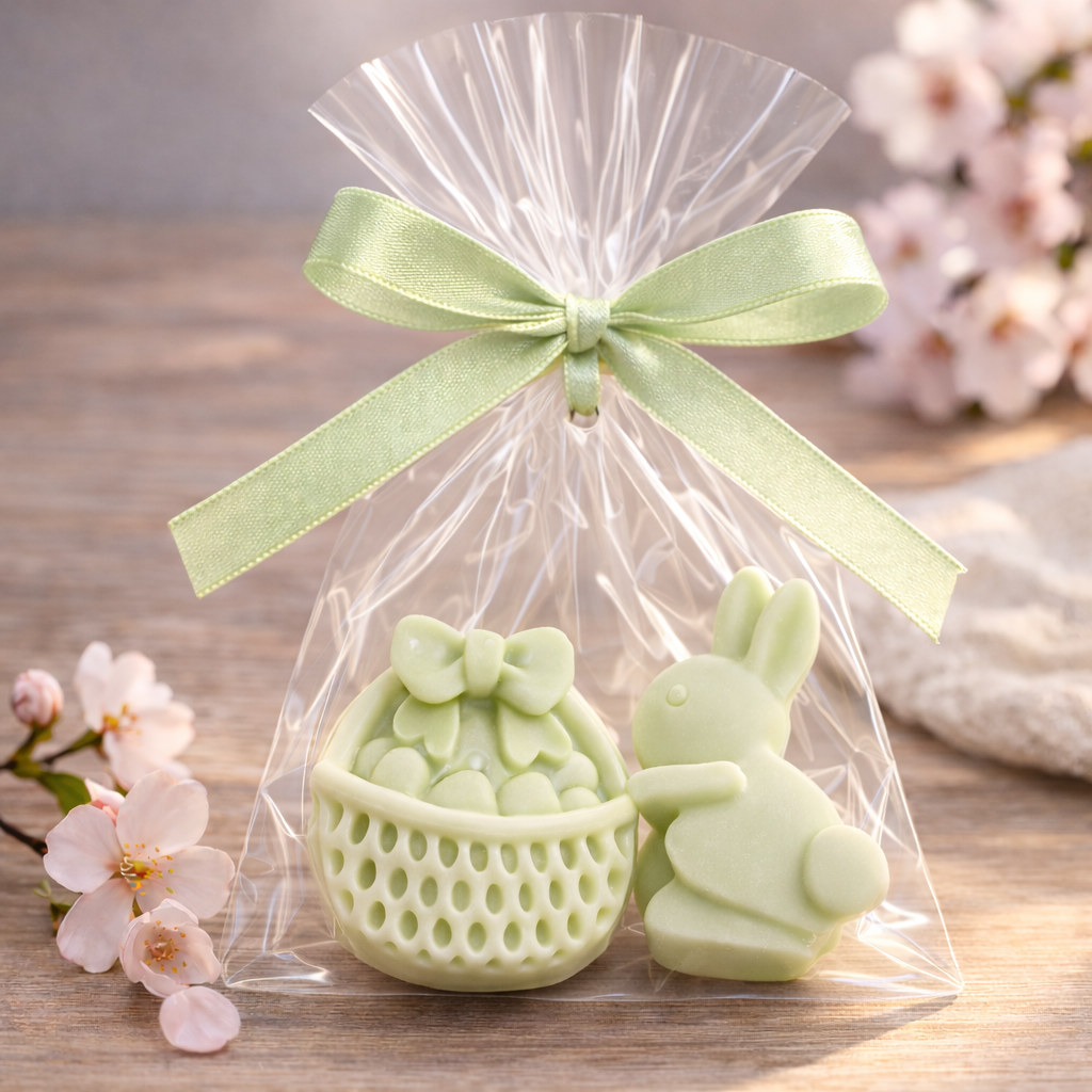 mini mydełka wielkanocne zestaw zajaczek i koszyczek