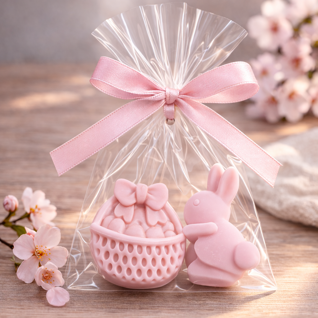 Mini mydełka wielkanocne zestaw zajączek i koszyczek